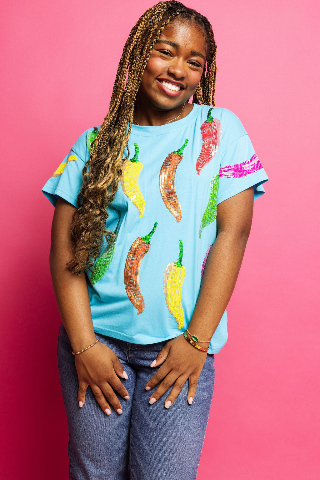 QOS Aqua Chili Pepper Tee