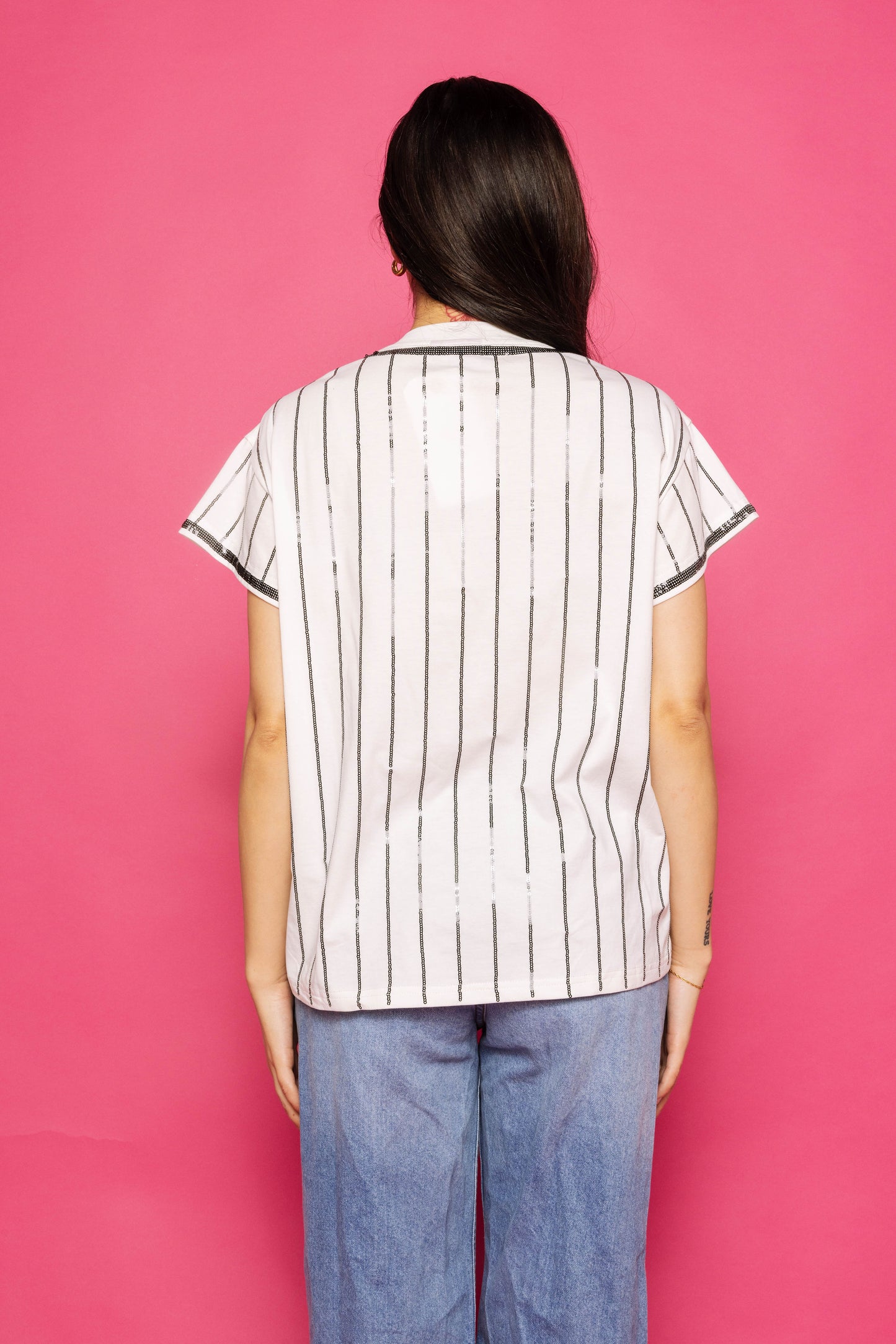 QOS Stripe Red Raider Baseball Tee