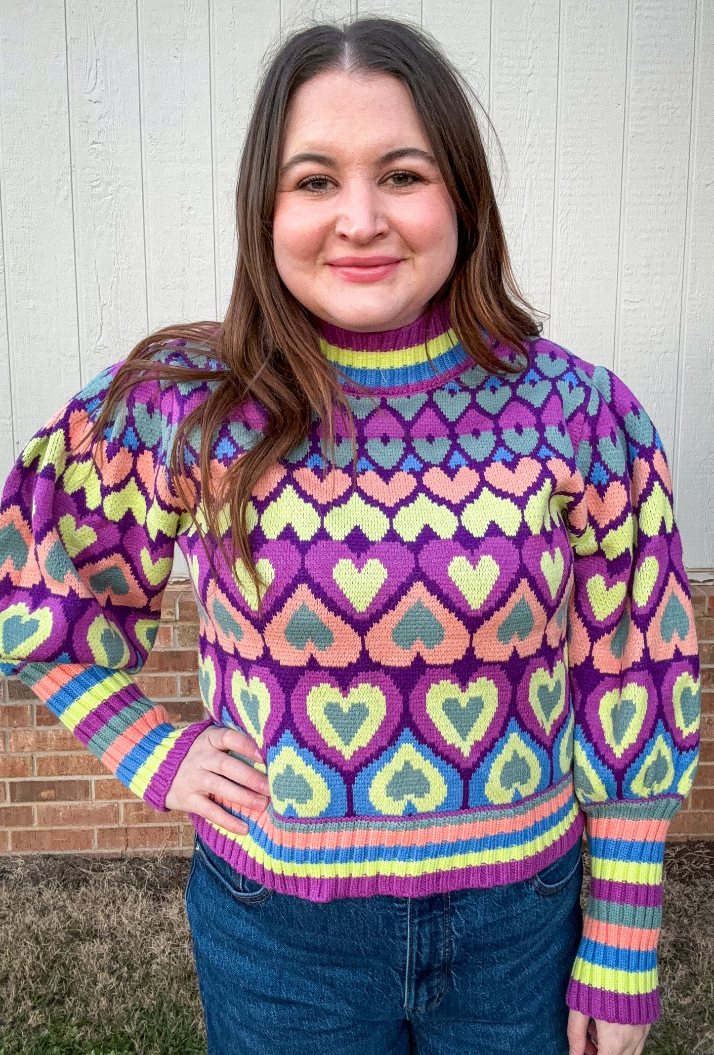 Karlie Novelty Heart Sweater