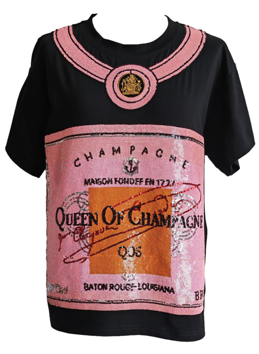 QOS Black Queen of Champagne Tee