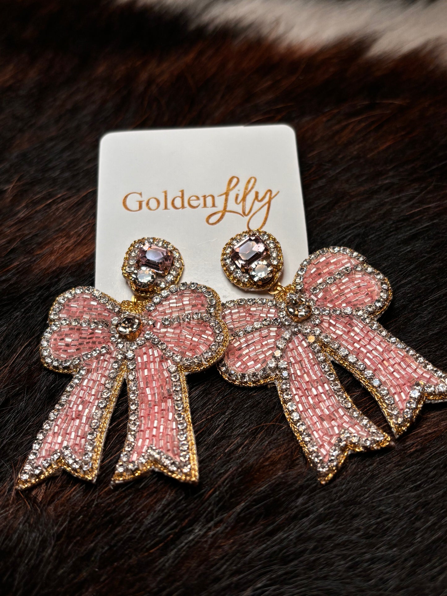 Pink Bow Earrings