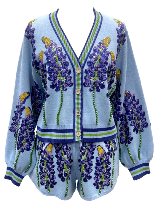 QOS Bluebonnets Cardigan